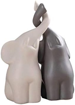 VOSAREA 1 Pair of Animal Figurine Table Decoration Elephant Couples Sculpture Statue Adornments Ornaments