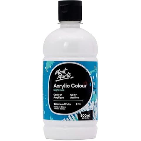 MONT MARTE Titanium White Acrylic Paint, 500ml Cover