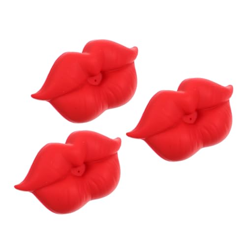 Kisangel 3 Series Chupete De Silicona Chupetes De Herramienta Reconfortante Para Bebés Bebé Divertido Chupete Juguetes Recién Nacidos Chupete Divertido Gel De Sílice Rojo 3 Piezas*3
