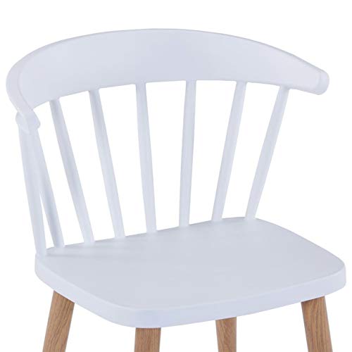 Image of Finch Fox Scandinavian Stylish & Modern Furniture Plastic Living Room Dining Chairs for Cafeteria Seating, Side, Kitchen, Restaurants, Hotels in White Color (Set of 6)