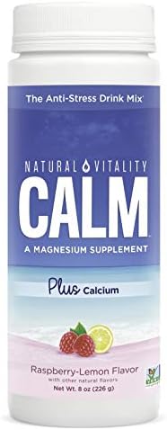 Natural Vitality Calm PLUS Calcium Supplement Powder, Raspberry Lemon- 8 ounce (Packaging May Vary)