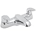 Price comparison product image Deva Adore Deck Mounted Chrome Bath Filler Mixer Twin Lever Hot & Cold Handle Bathtub Bathroom Taps-Solid Brass Silver Finish ADORE108  12 Year Warranty