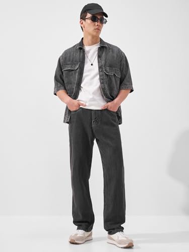 Image of Highlander Men's Relaxed-Fit Cargo Pocket Jeans | Clean Look | Cotton Comfort | Utility Style| Cargo Jeans for Man