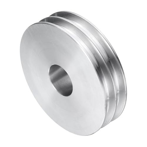 QUARKZMAN V-Typ Riemenscheibe 22mm Bohrung 80mm Außendurchmesser Doppelrillen Aluminiumlegierung Keilriemenscheibe für Motorwellen-Bohrmaschine 6mm(1/4) PU-Formgürtel
