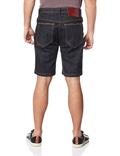 Bermuda Jeans Ellus Deep Blue Elastic (Rock) Et Couro Lav.Amacido C/Resina+3D+R 40