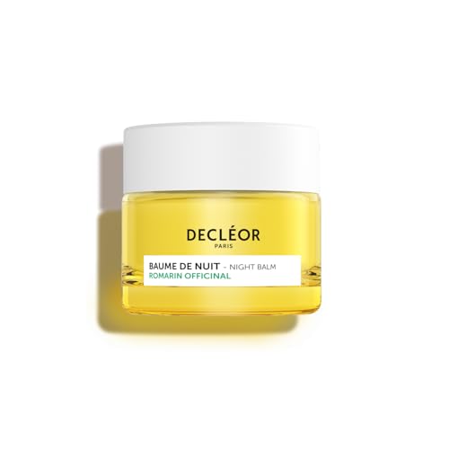 Decléor Rosemary Officinalis Night Balm 15ml – Overnight Face Balm for Oily Skin, Sebum Control, Clarifying Care, Skin Balancing Moisturiser with Essential Oils