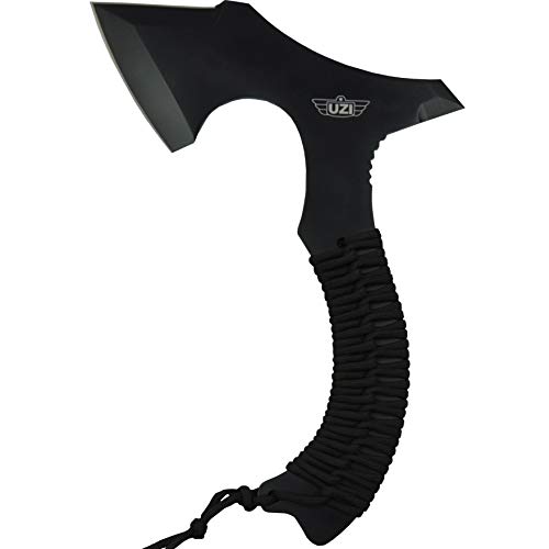 UZI Tactical Throwing Axe with Paracord Handle, Black