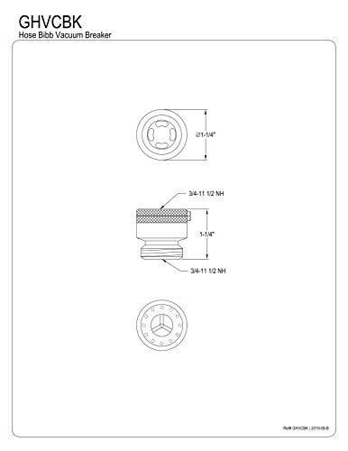 Kingston Brass GHVCBK Kingston Brass GHVCBK Hose Bibb Vacuum Breaker, Brass