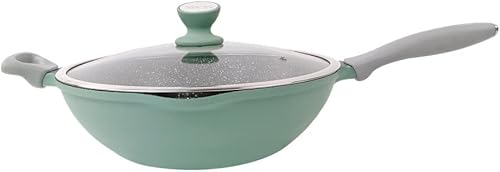 JIAMEI - Sartén antiadherente de acero inoxidable con asas laterales para acampar al aire libre parrilla barbacoa