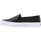 Keds Women's Double Decker Slip on Sneaker, Black Leather, 7.5 Medium