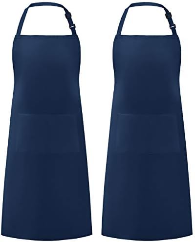 Syntus Apron for Men Women, Adjustable Cooking Kitchen Chef Aprons with 2 Pockets