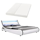 ✔ Trendiges Doppelbett: Komfortables Polsterbett (weiß) mit 180 x 200 cm großer Liegefläche ideal für Paare. Absoluter Eyecatcher für Ihr Schlafzimmer.