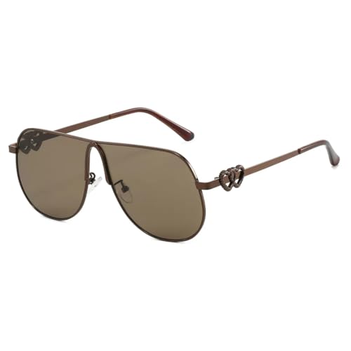 Lunettes de soleil ovales dégradées double cœur pour femmes et hommes