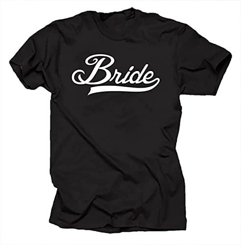JaLykA Bride Gift Bride Wedding Bachelorette Party Men Men Black Cotton T-Shirt Print Tee Shirts XL