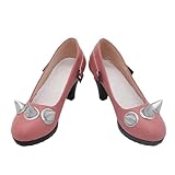 Jioseis Elphelt Valentine Cosplay Shoes Pink Spiked Pumps Form GGST (Female, 5.5)