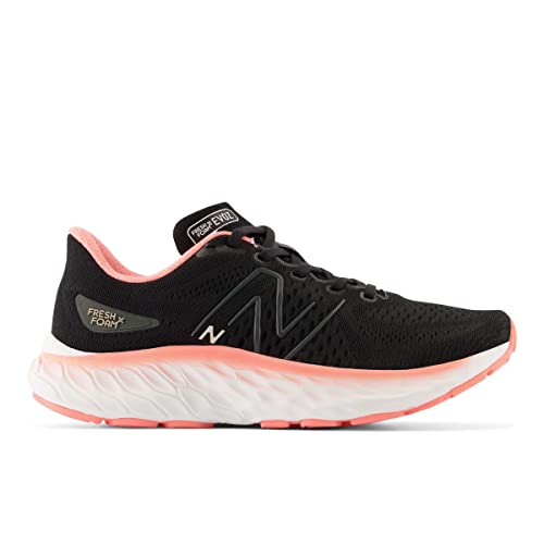 New Balance Women's Fresh Foam X Evoz V3 Running Shoe, Black/Blacktop/Grapefruit, 5 Wide