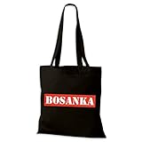 isto?na hercegovina karta 100% Baumwolle Shirtastic Jutebeutel Baumwolltasche - BOSANKA - Bosna Bosnien und Herzegowina Stoffbeutel Sprüche Fun Spaß, Farbe:schwarz, Größe:38 x 42cm