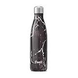 S'well Vacuum Insulated Stainless Steel Water Bottle, 17 oz, Black Marble