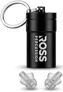 Ross Percussion High Fidelity Drummer Ear Plugs with 19 dB Noise Reduction, Case, and Keychain