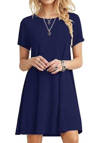 Image of POPYOUNG Women's Dress Fall Outfits Casual Midi Sundress