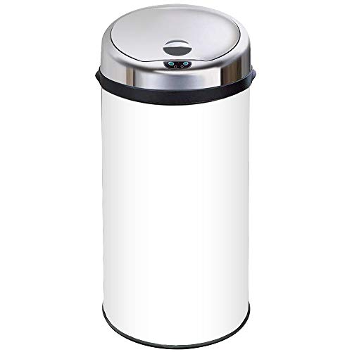 InMotion 42L White Stainless Steel Auto Automatic Sensor Kitchen Waste Dust Bin