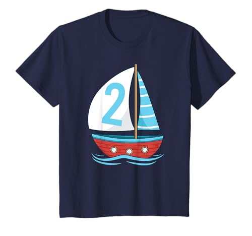 Niños 2º cumpleaños fiesta pastel velero velero marinero capitán Camiseta