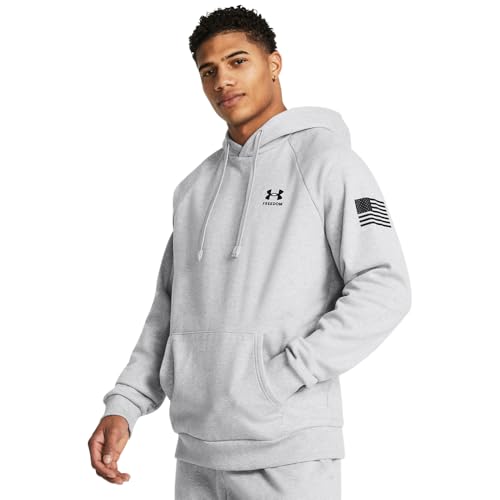 Under Armour Men's Freedom Flag Hoodie, (011) Mod Gray Light Heather / / Black, 4X-Large