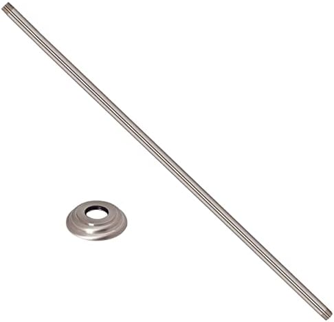Westbrass 1/2" IPS x 36" Ceiling Mounted Shower Arm with Flange, Satin Nickel, D3636A-07