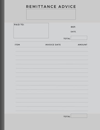 Remittance Advice: Blank Remittance Form Book To Track and Manage