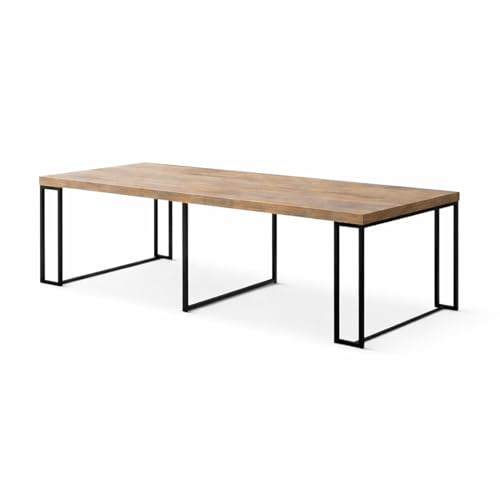 CONCEPT USINE | Table Console Extensible Kama 2 en 1 | Jusqu’à 12 Personnes | Design Bois & Métal | Modulable 45 à 300 cm | Style Industriel | Gain de...