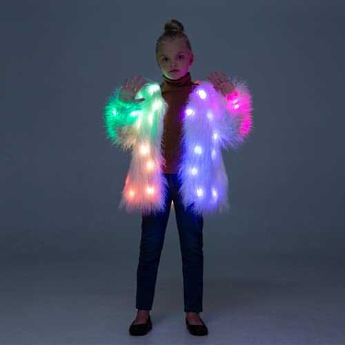 Shinyou Girls Winter Coat, Faux Fur Jacket,Princess Dress Coat, Led Light Up Jacket Chirstmas Costume Gift 3-4 #TOP1