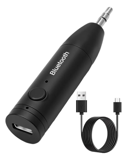 Transmisor Receptor Bluetooth 5.3, Adaptador Bluetooth Aux para Coche, Transmisor Receptor Audio Jack 3,5mm para TV Coche Altavoz Auriculares Amplificador Móvil PC