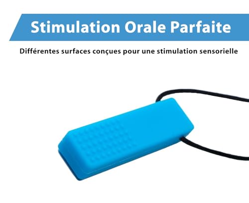 Tilcare Chew Chew Collier à Macher - Meilleurs collier à macher pour les enfants autistes – colliers à mâcher en silicone durables et solides - Pendentif à mâcher pour garçons et filles Blue/Green – vue 7