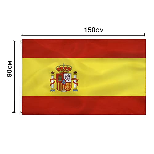 Miniatura 2 de 2pcs Bandera España Grande Para Exterior 90x150cm Bandera De España Balcón Reforzada Y Con 2 Ojales Metálicos Spanish Flag