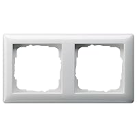 GIRA System 55 Abdeckrahmen Reinweiß glänzend 2‑fach 021203 | hochwertige Rahmenabdeckung | kompatibel mit Gira System 55 Einsätzen | IP44‑montagefähig mit Dichtungsset | Profi Elektroinstallation