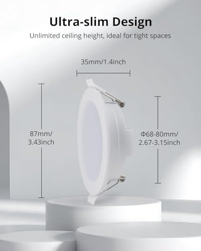 Flacher dimmbarer LED-Einbaustrahler Gr4tec für Badezimmer und Wohnzimmer