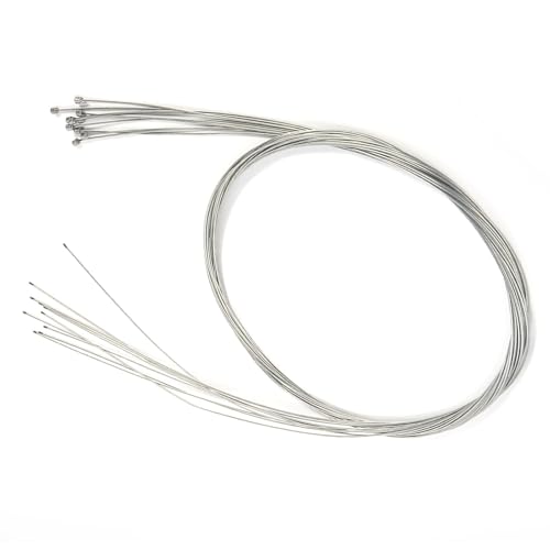 equlup Shift Cable, 10 Pcs Bike Derailleur Cable 2m 6.56feet Cable Wire High Galvanized Steel Road Shift Cable Silver Inner Shift Cables for Bicycles