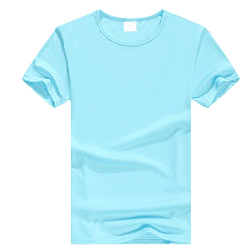 T-shirt d'été anti-transpiration en coton fin bleu ciel S