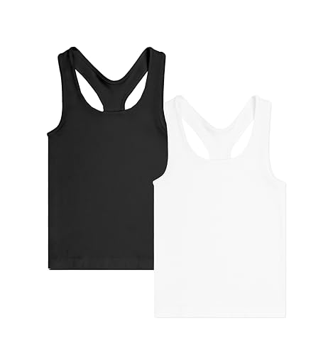 Image of Malibu Sugar Girls Tank Tops Size 7-10 - Racerback Tank Top Dance Cheer Gymnastics Shirts for Sports Undershirts Layering