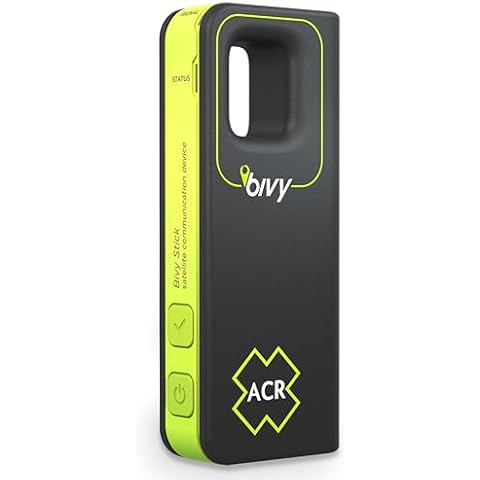 ACR Bivy Stick Satellite Communicator - Two-Way Global SMS, GPS Tracker for Hiking Safety, Off-Grid Communication, SOS Emergency Beacon, Satellite Messenger & Location Sharing - iOS/Android App Cover