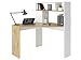 Produktbild möbelando Schreibtisch Arbeitstisch Bürotisch Computertisch Tisch Büromöbel Betty I Artisan Eiche/Weiß matt