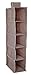 GUTE LINES Organizzatore Guardaroba Pensile Pieghevole a 5 Scomparti in Poliestere,per Scarpe, Borse, Vestiti ect Portatutto (H70X15X30CM, Grigio-Viola)