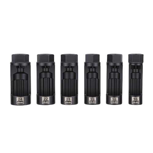 Blaihild Juego de Vasos para Tuercas de Puntal 16 Mm 18 Mm 19 21 22 24 Herramienta de Extracción de Amortiguadores Acero CRMO Diseño de 12 Puntos La Extracción en Menos de 2 Minutos Evita que La