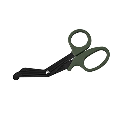 IERCZA une pièce Ciseaux médicaux Ciseaux à bandage en acier inoxydable plié Ciseaux de traumatologie pour les voyages en plein air trousse de premiers soins pour salle d'urgence(vert)