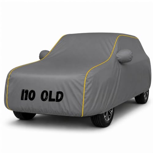 Image of Premium Waterproof Car Cover for i10 Old | Soft Cotton Lining Heavy Duty Triple Stitched Heat Resistant Outdoor Cover Comes with Mirror and Antenna Pocket Full Bottom Elastic (Zig Zag Grey)