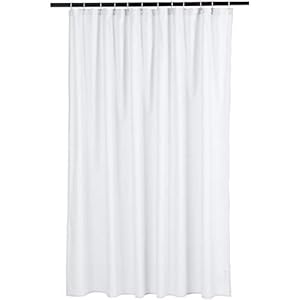 Amazon Basics Lightweight Super Soft Easy Care Microfiber Waffle Texture Shower Curtain , 72″ x 72″, White