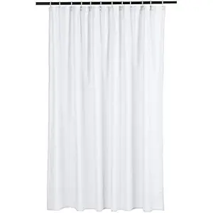 Amazon Basics Polyester Waffle Weave Shower Curtain - White, 72 x 72 inch, Washable