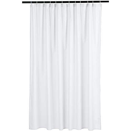 Amazon Basics Lightweight Super Soft Easy Care Microfiber Waffle Texture Shower Curtain , 72" x 72", White by Amazon Basics - Used condition - US$8.83