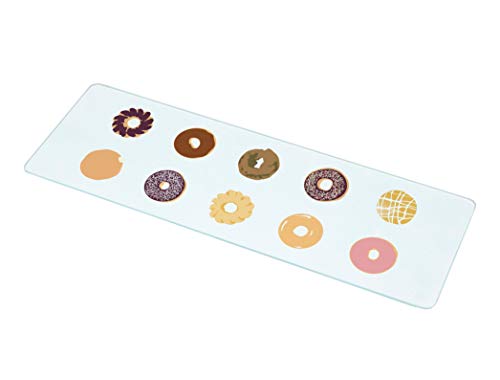 Belca 鍋敷きにもなる 耐熱 強化ガラス製 マルチプレート ランチョンマット 幅15×奥行45×厚さ0.75cm どーなつ KTP-BD1545