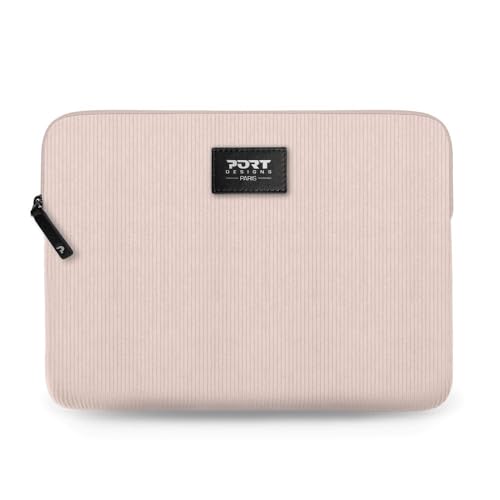 PORT Designs Housse Milano II pour Ordinateur Portable en Velours avec Protection matelassée (Rose, 13-14")